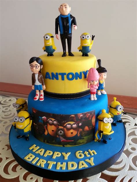 Half round on top, followed by four layers of cake. Gru Birthday Cakes
