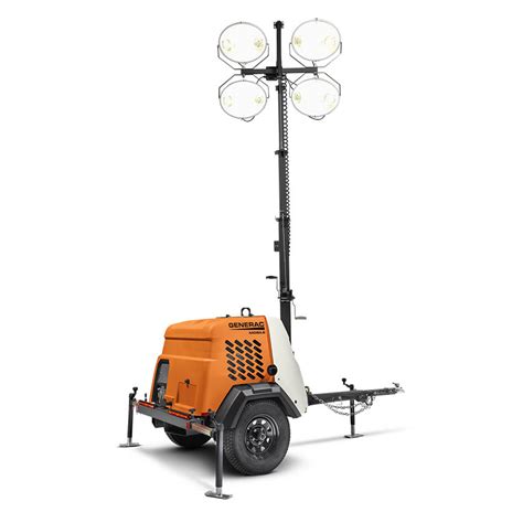 Towable Light Tower With 6kw Generator 4200w 23 Ft Vertical Mast