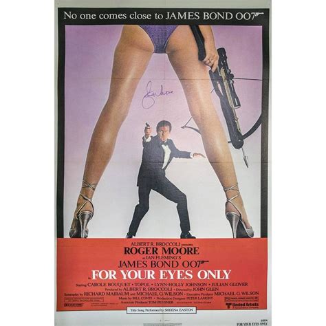 Hand Signed By Roger Moore For Your Eyes Only Film Poster 1981 For Sale At 1stdibs