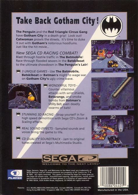 Batman Returns 1992 Sega Cd Box Cover Art Mobygames