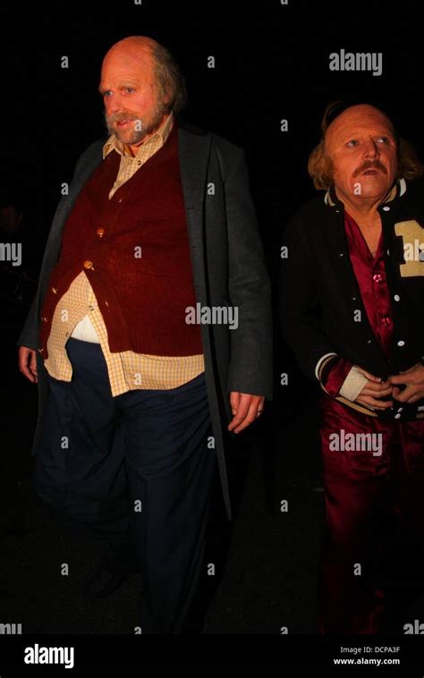 Keith Lemon And Rufus Hound Disguised As Two Old Bald Men Enjoying A