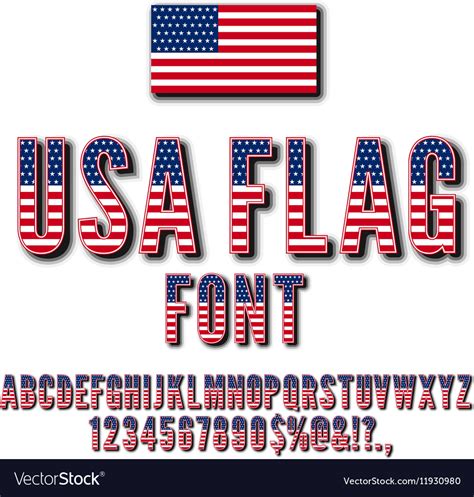 National Flag Font Royalty Free Vector Image Vectorstock