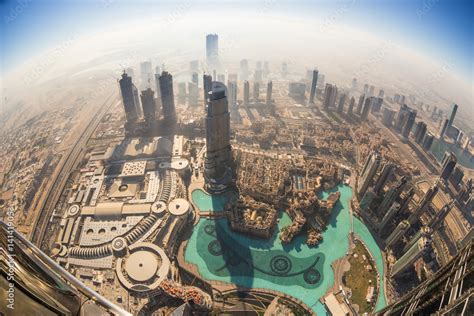Plakat Aerial View Of Downtown Dubai From The Tallest Building In The