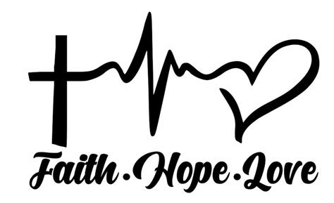 Faith Hope Love Symbol Heart Cross Heat Iron On Htv Transfer Etsy Em