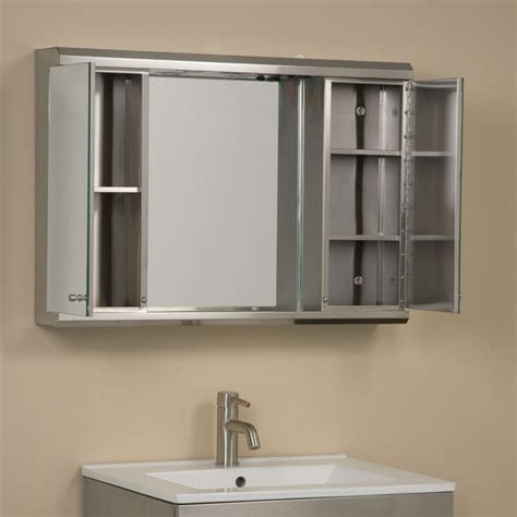Illumine Dual Stainless Steel Medicine Cabinet With Lighted Mirror