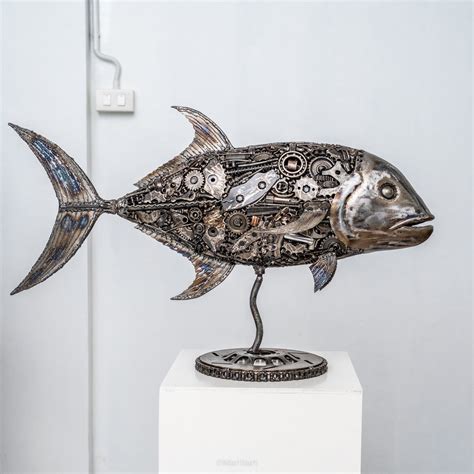 Fish Scrap Metal Art Sculpture Jack Fish Metal Artwork