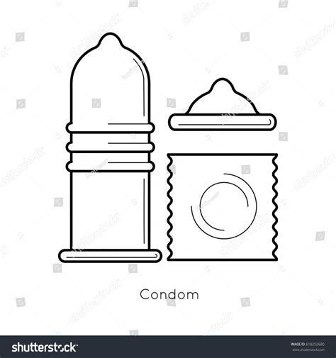 Contraception Method Condom Contraceptive Icons Set Stock Vector