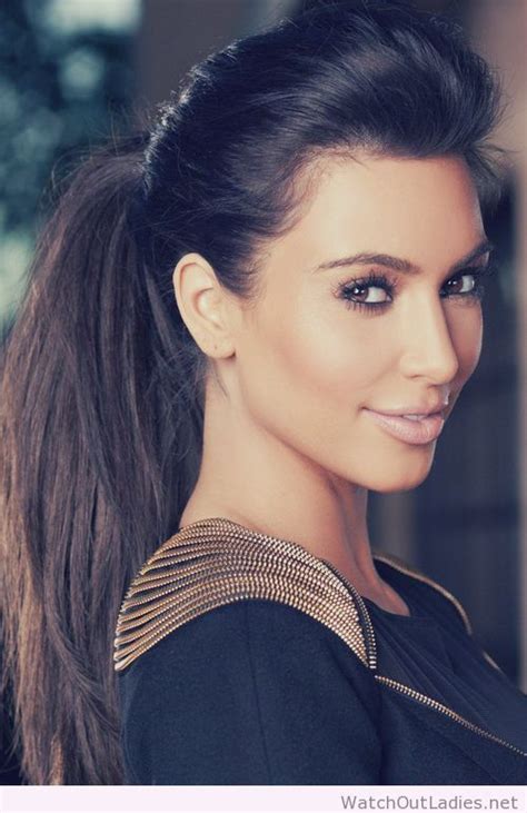 Kim Kardashian Makeup And Ponytail Kim Kardashian Hair Pretty
