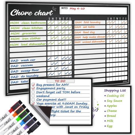 Magnetic Whiteboard Reward Chore Chart Dry Erase Refrigerator