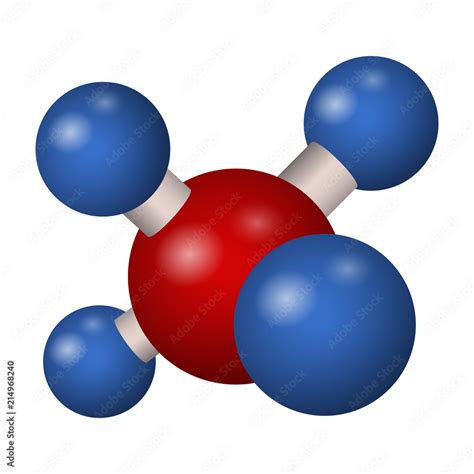 Chemical Formula Of Methane 3d Model Molecule Ch4 Vector