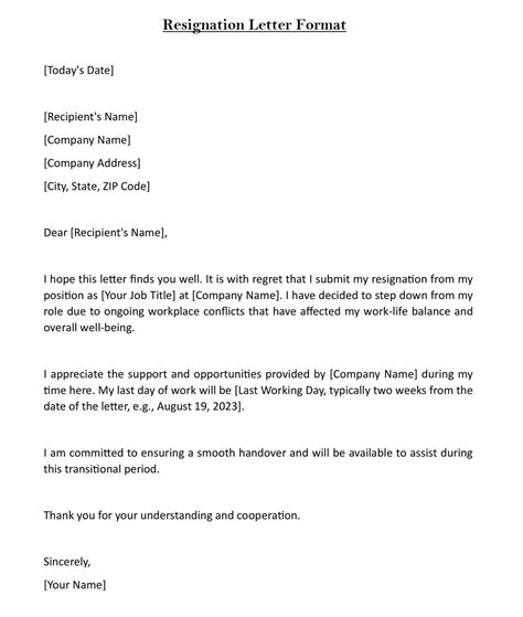 20 resignation letter templates free download in word