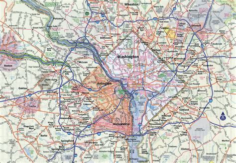 Large Detailed Roads And Highways Map Of Washington Dc And Vicinity