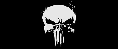 Download Wallpaper 2560x1080 The Punisher Logo Skull Dual Wide