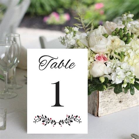 Elegant Wedding Table Numbers Wedding Reception By Theprintableco