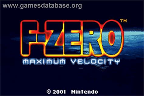 F Zero Maximum Velocity Nintendo Game Boy Advance Artwork Title