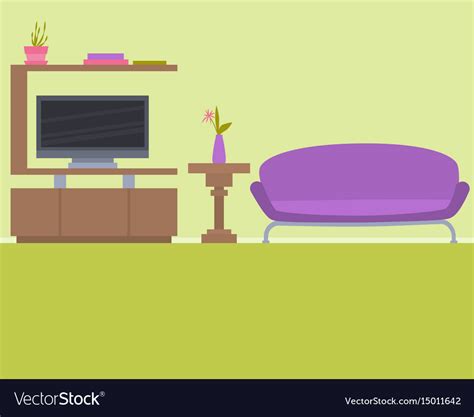 Interior Of The Green Living Room Royalty Free Vector Image
