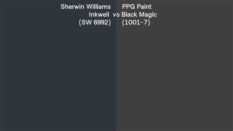 Sherwin Williams Inkwell SW 6992 Vs PPG Paint Black Magic 1001 7