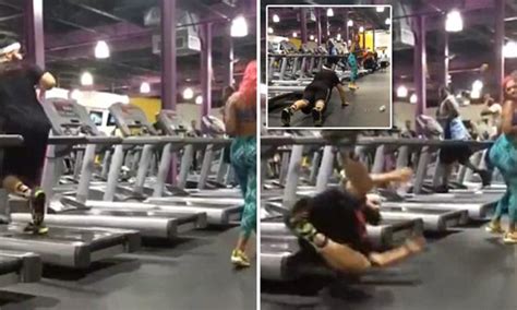 video man falls off treadmill while checking out a woman s butt in a gym celebrities nigeria