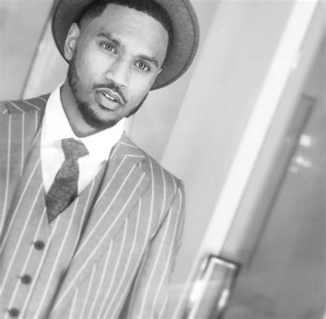 Trey Songz Clean Up Rappers Fedora Stripes Black And White Nice