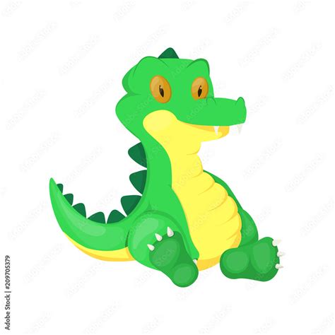 Crocodile Animal Cartoon Alligator Vector Character Green Zoo Wildlife