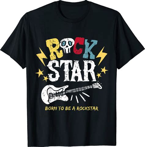 Amazon Com Born To Be A Rockstar Shirt Rock And Roll Tee Rock On Clothing