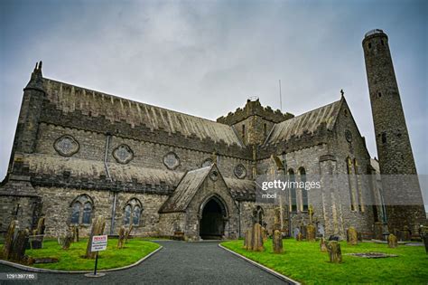 St Canices Cathedral And Round Tower Kilkenny Ireland High Res Stock