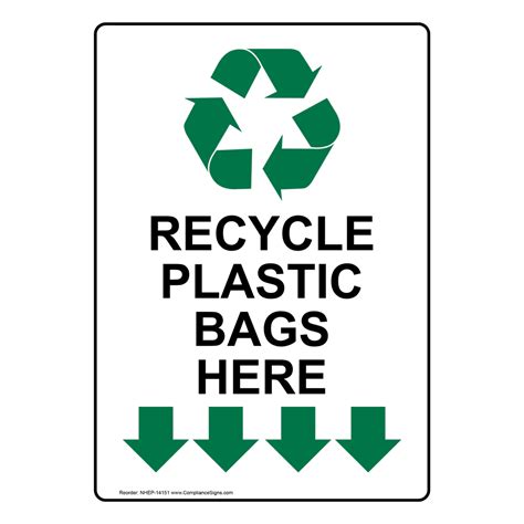 Vertical Sign Recyclable Items Recycle Plastic Bags Here
