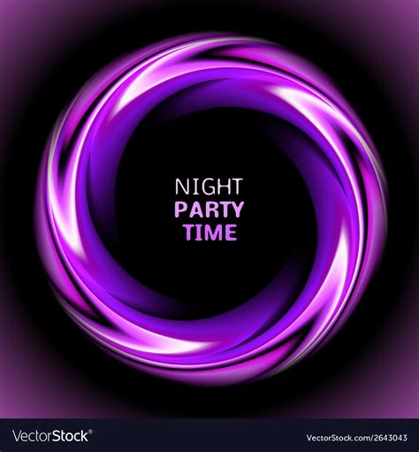 Abstract Light Purple Swirl Circle On Black Vector Image