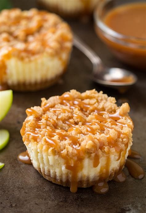 Caramel Apple Mini Cheesecakes With Streusel Topping Cooking Classy