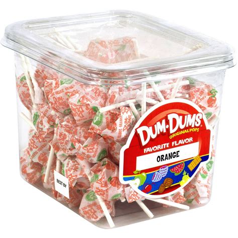 Dum Dums Original Pops Orange Lollipops 68 Count 1 Lb