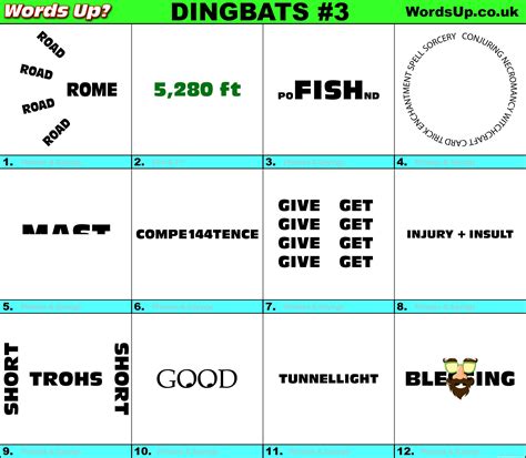 Dingbats Quiz 3 Find The Answers To Over 730 Dingbats Words Up Games