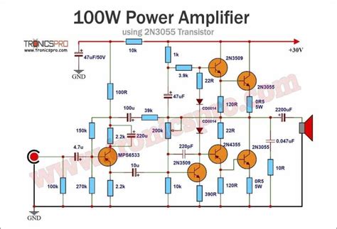 W Amplifier Circuit N Transistor Tronicspro