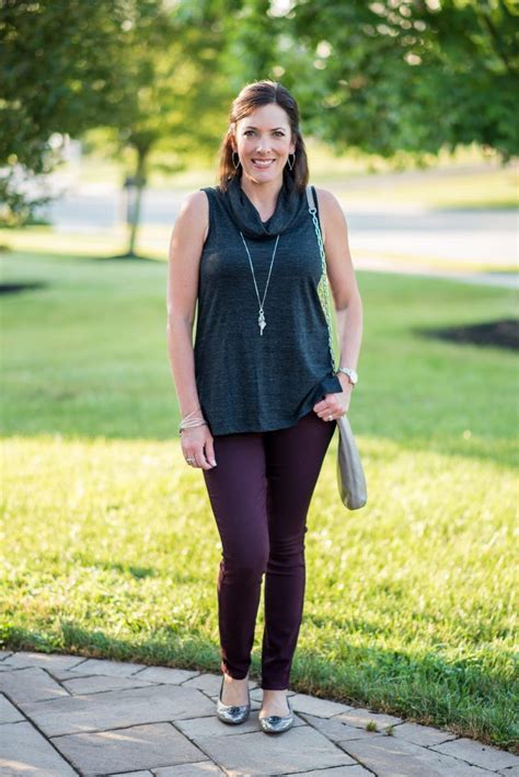Casual Early Fall Outfit With A Sleeveless Cowl Neck Top Fall Outfits