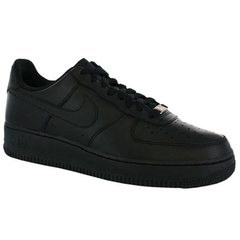 Nike Airforce 1 Low Black Leather Trainers Shoes