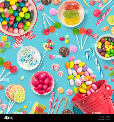 Lollipops And Candies Colorful Sweets Festive Decoration Colorful