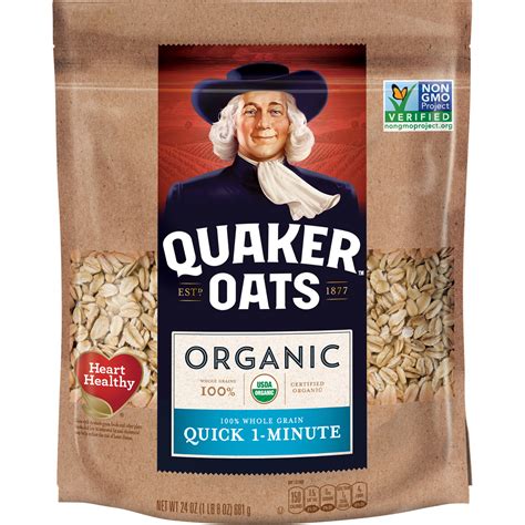 Quaker Organic Quick Cook Oats 24 Oz Resealable Bags