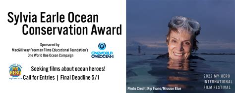 Call For Entries The Sylvia Earle Ocean Conservation Award My Hero