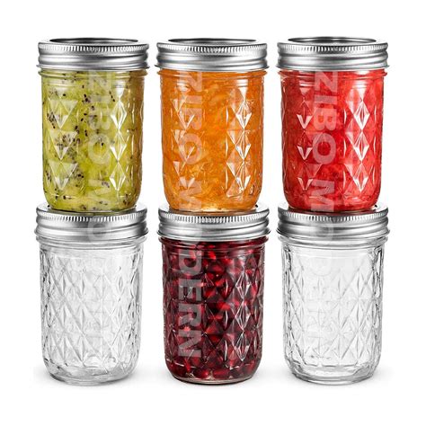 Home Kitchen Ml Tebery Pack Mason Jars Canning Jars Oz Extra