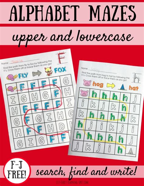 Alphabet Mazes Uppercase And Lowercase Letters Lizs Early Learning Spot