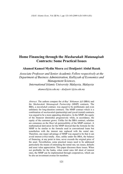 Having a comfortable and cozy home is the dream of everyone. (PDF) Home Financing through the Musharakah Mutanaqisah ...