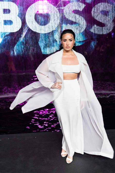 Demi Lovato Wore A Sheer White Trench Coat Over A Matching Bralette And