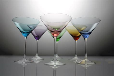 Crystal Martini Glasses Block Carousel Set Of 6 Stemware