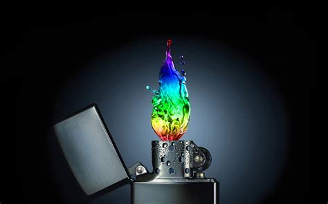 Free Download Rainbows Lighters Black Background Lighter Flame Rainbow