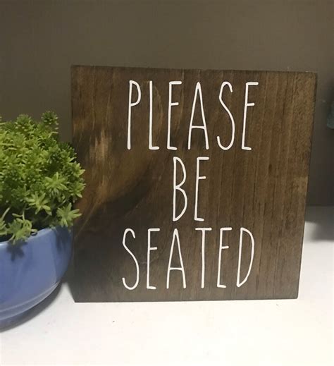 Please Be Seated Bathroom Sign Funny Bathroom Sign Wood Etsy