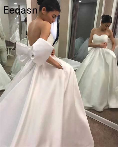 Simple Ball Gown Wedding Dresses Sweetheart Sexy Back Open Custom Made