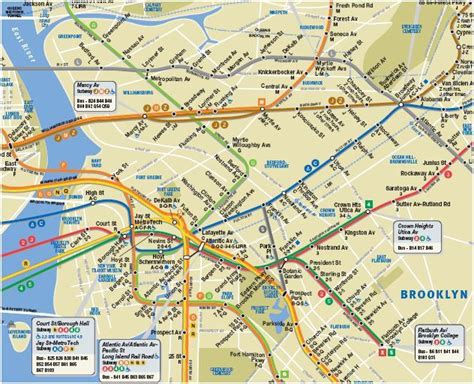 Subway Ny Map Brooklyn Neighborhoods Train Map