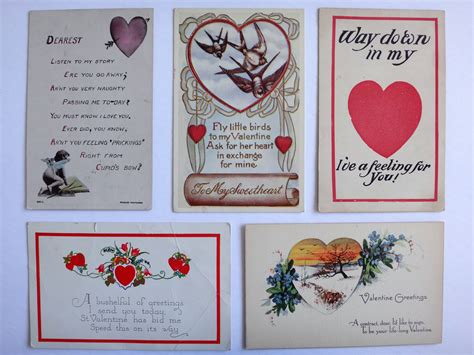 Antique Unused Lot Of 5 Early 1900s Valentines Postcards Etsy Canada