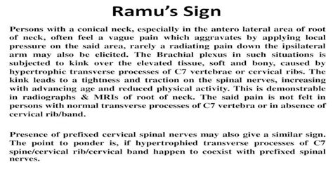 Ramus Sign Brachialgia Adsons Test C7 Transverse Process