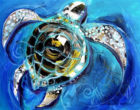 Abstract Sea Turtle In C Minor Painting By J Vincent Scarpace