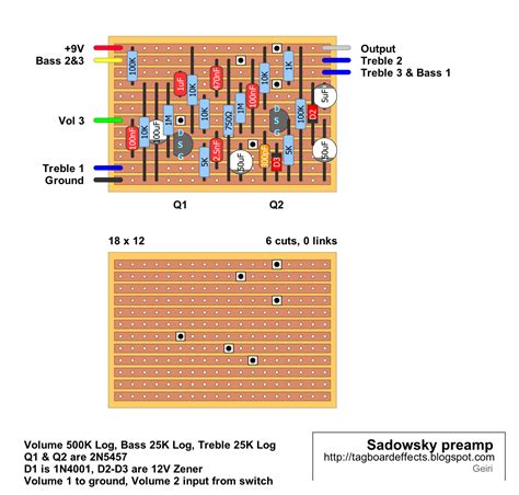 Sadowsky Bass Preamp Schematic